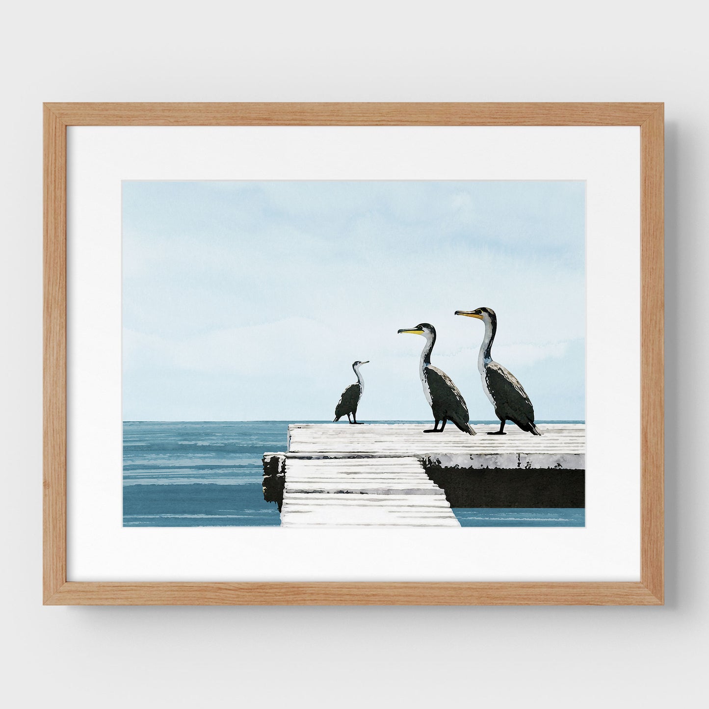 Cormorants on a Pier Print