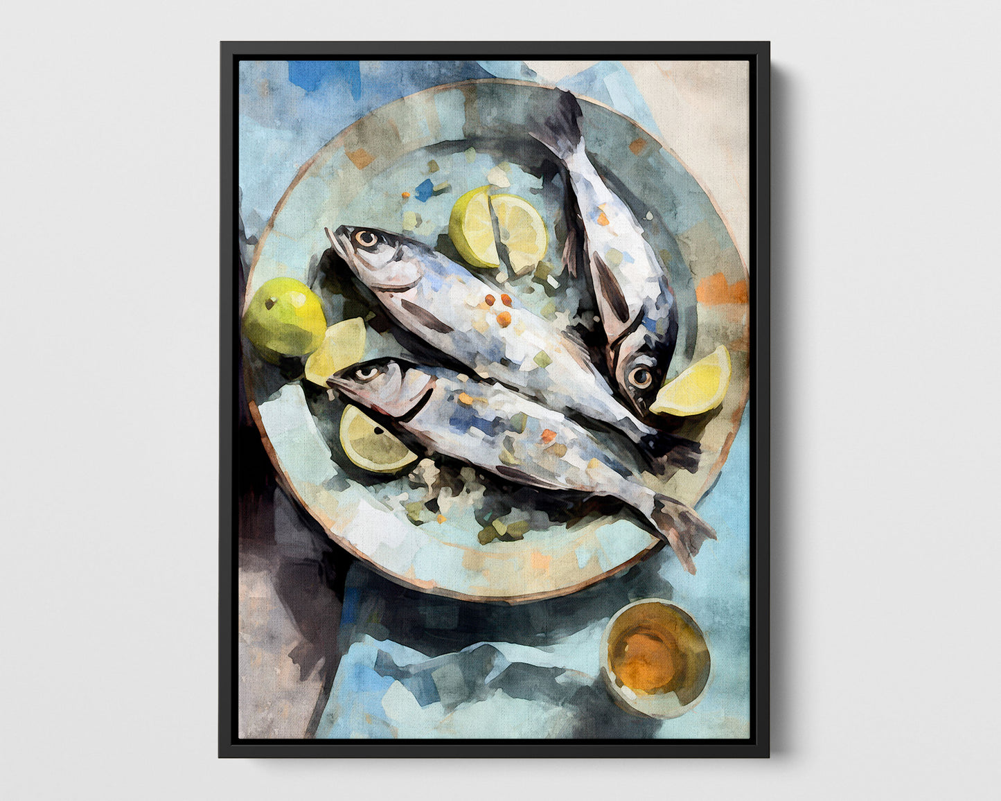 Fish on Plate Impressionist Still Life