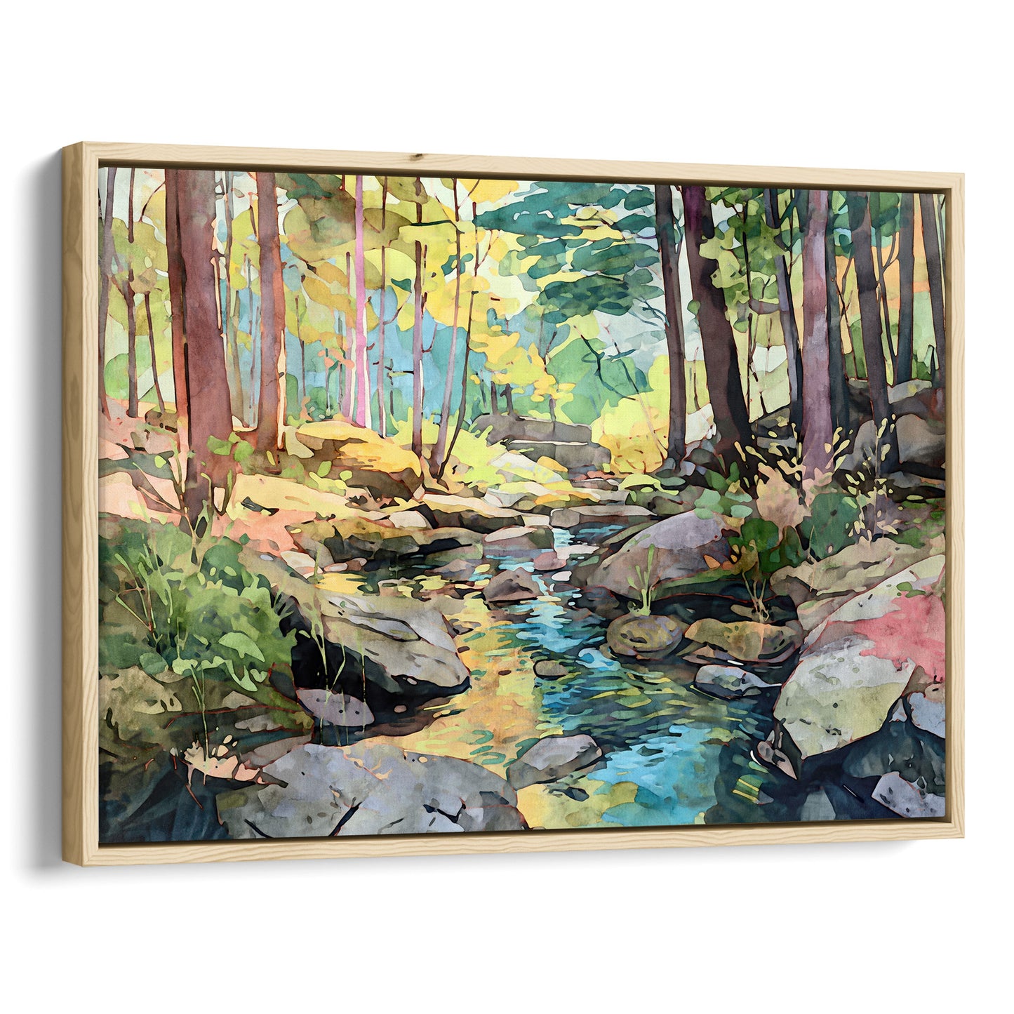 Forest Stream Watercolor Print