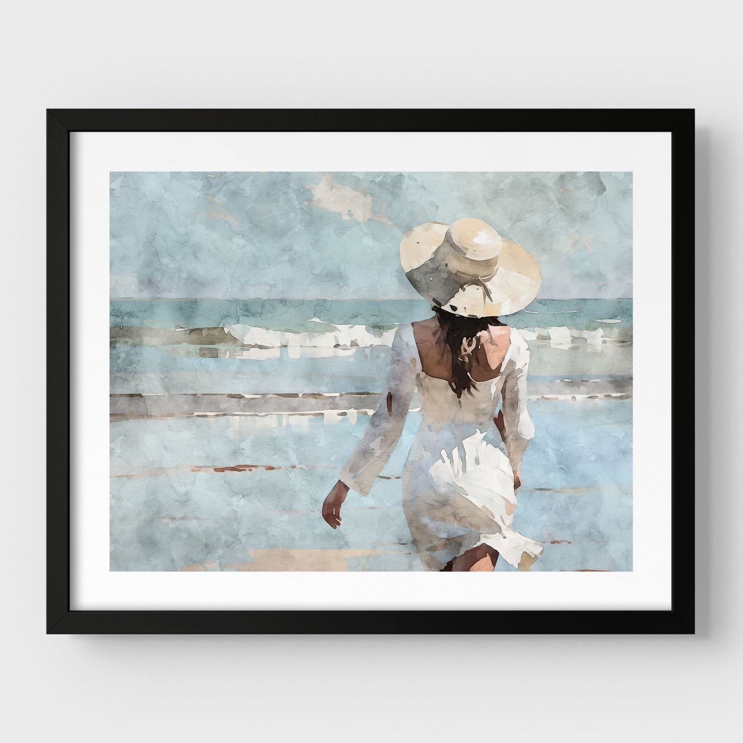 Woman in White at the Beach
