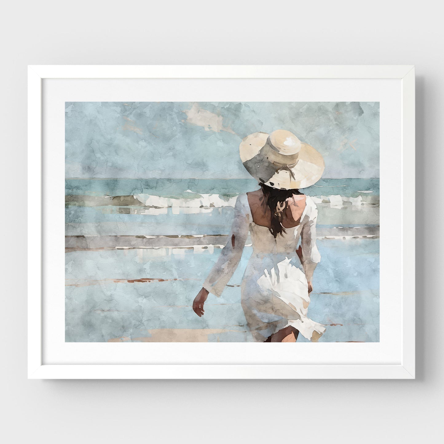 Woman in White at the Beach