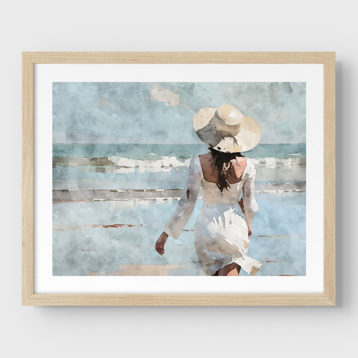 Woman in White at the Beach