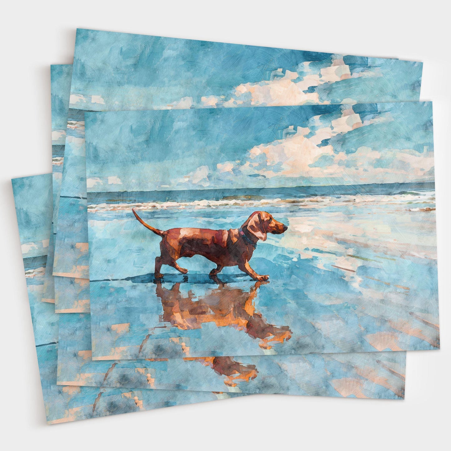 Dachshund on a Beach Horizontal Note Card