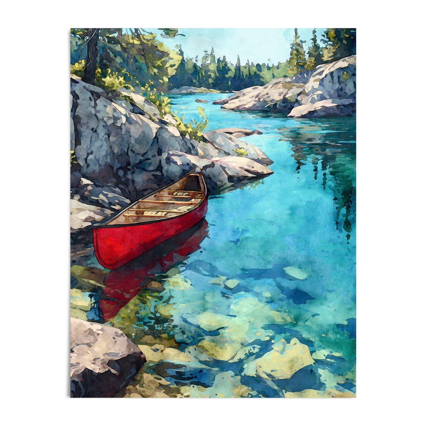 Boundary Waters Red Canoe Art Print