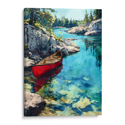 Boundary Waters Red Canoe Art Print