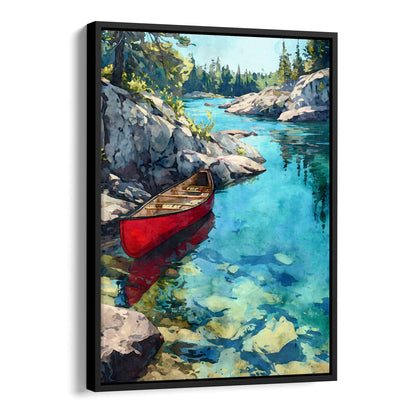 Boundary Waters Red Canoe Art Print