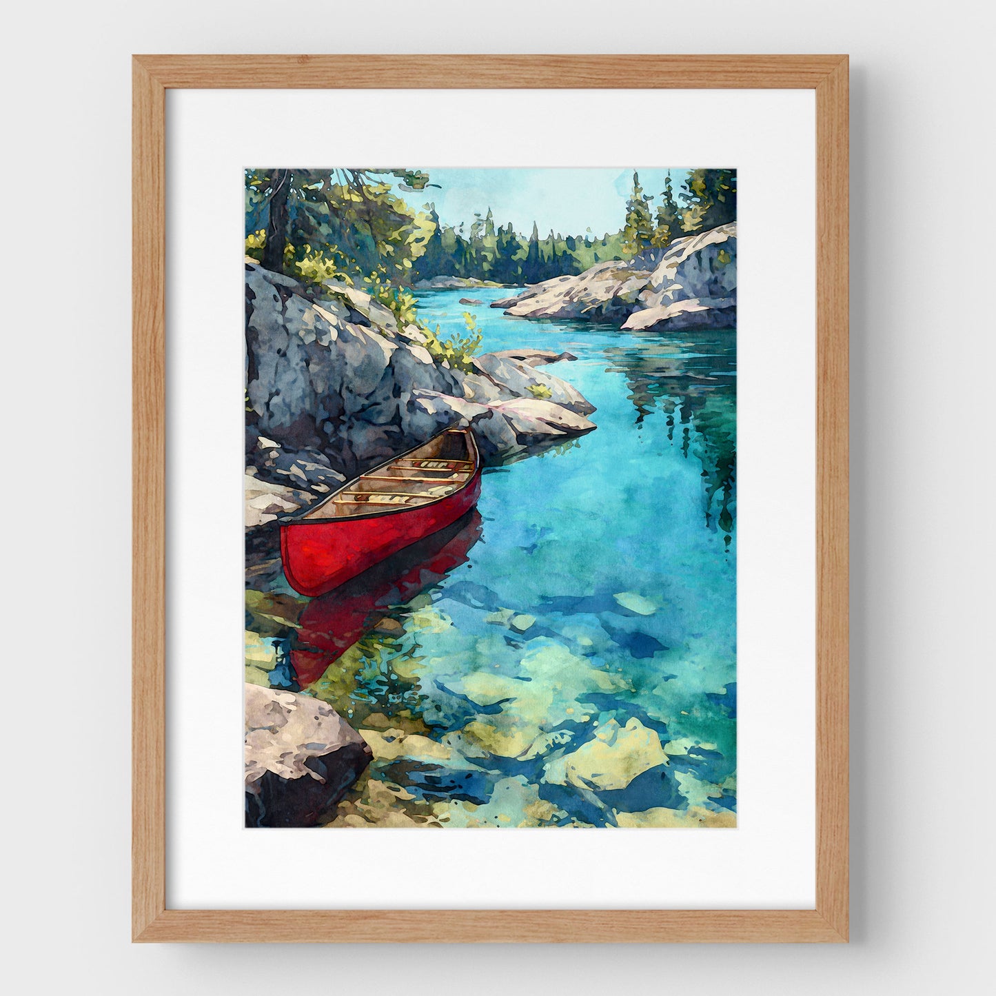 Boundary Waters Red Canoe Art Print