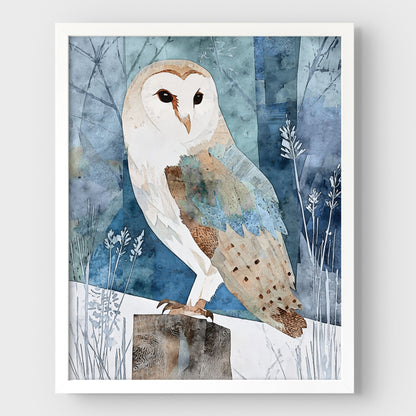 Barn Owl Watercolor Art Print
