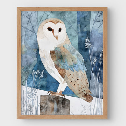 Barn Owl Watercolor Art Print