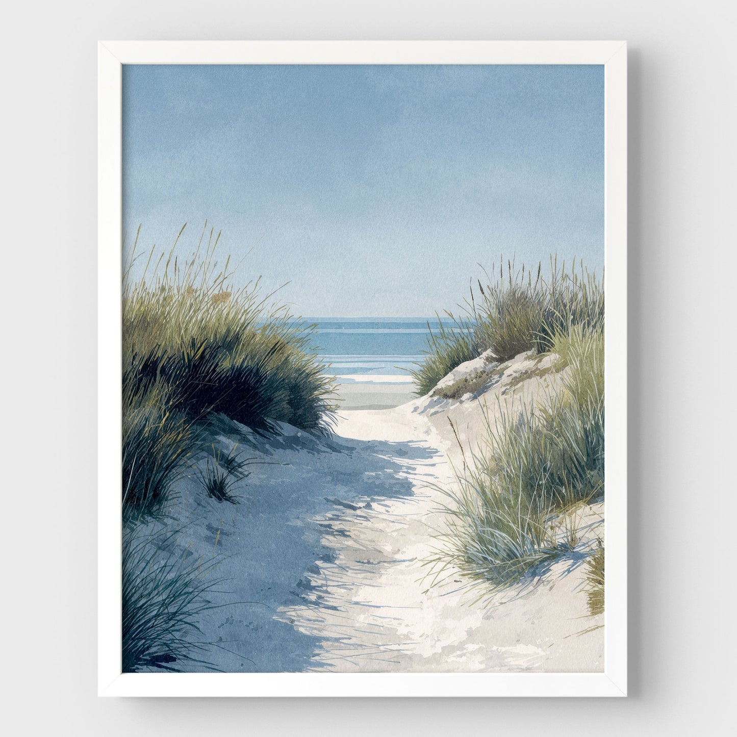 Coastal Dune Path Watercolor Print
