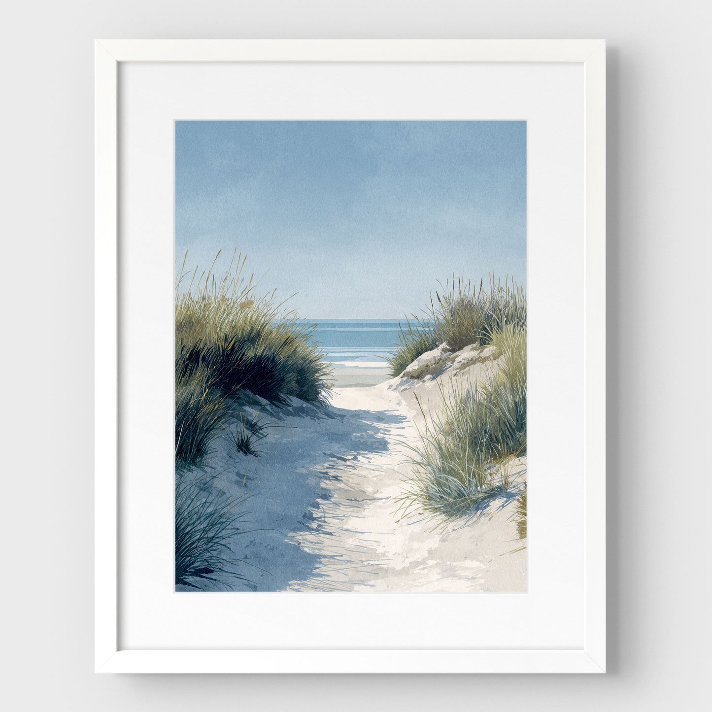 Coastal Dune Path Watercolor Print