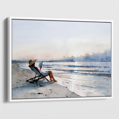Beach Read at Sunset Print
