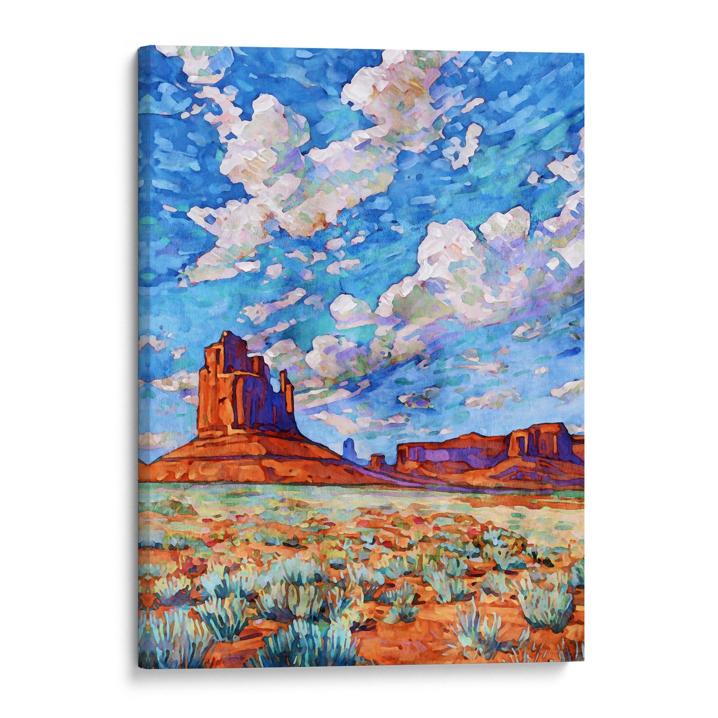 Colorful Monument Valley Watercolor Print