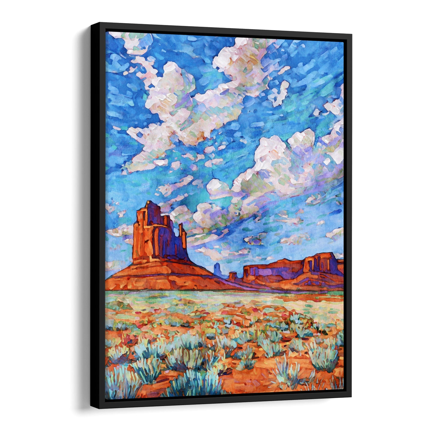 Colorful Monument Valley Watercolor Print