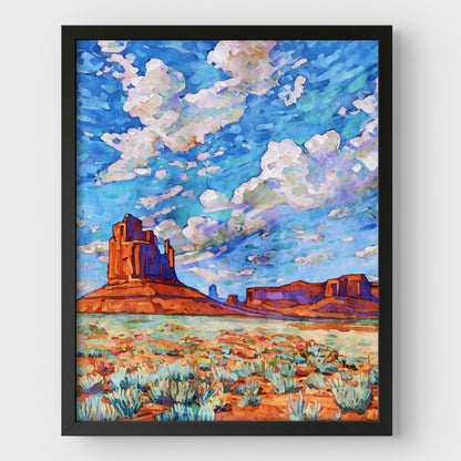 Colorful Monument Valley Watercolor Print