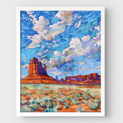 Colorful Monument Valley Watercolor Print