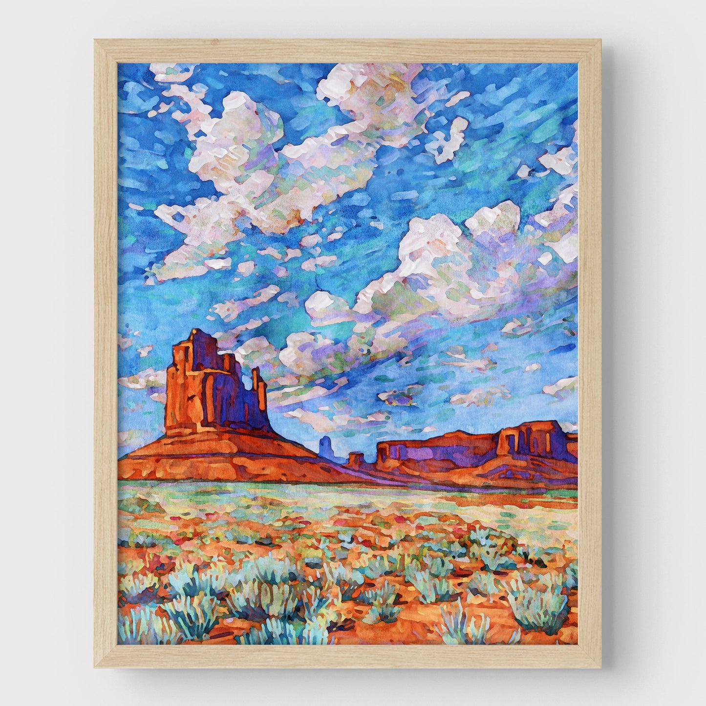 Colorful Monument Valley Watercolor Print