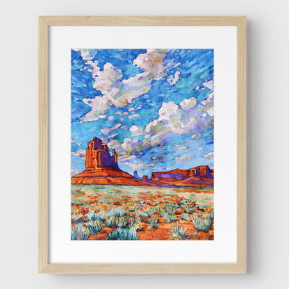 Colorful Monument Valley Watercolor Print