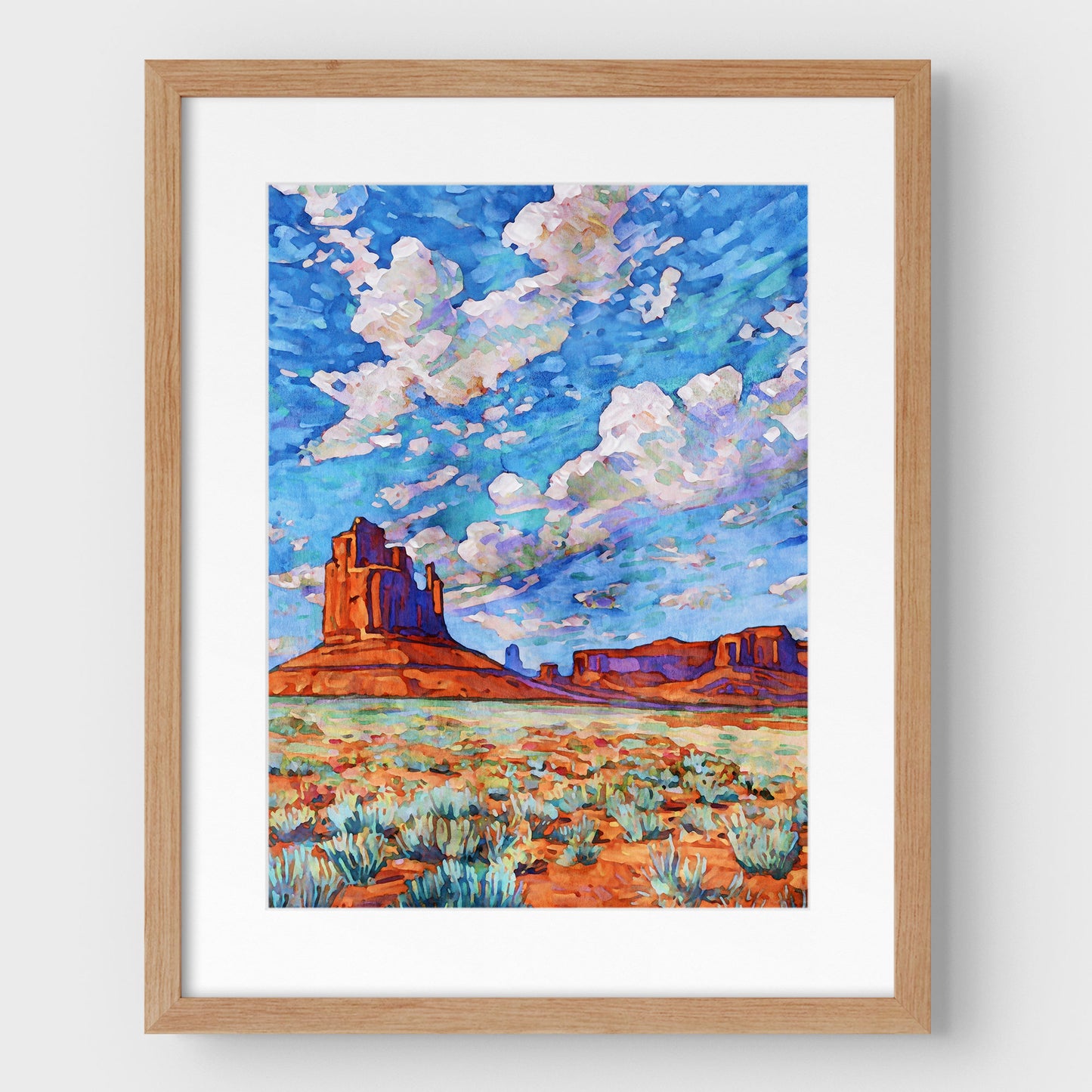 Colorful Monument Valley Watercolor Print