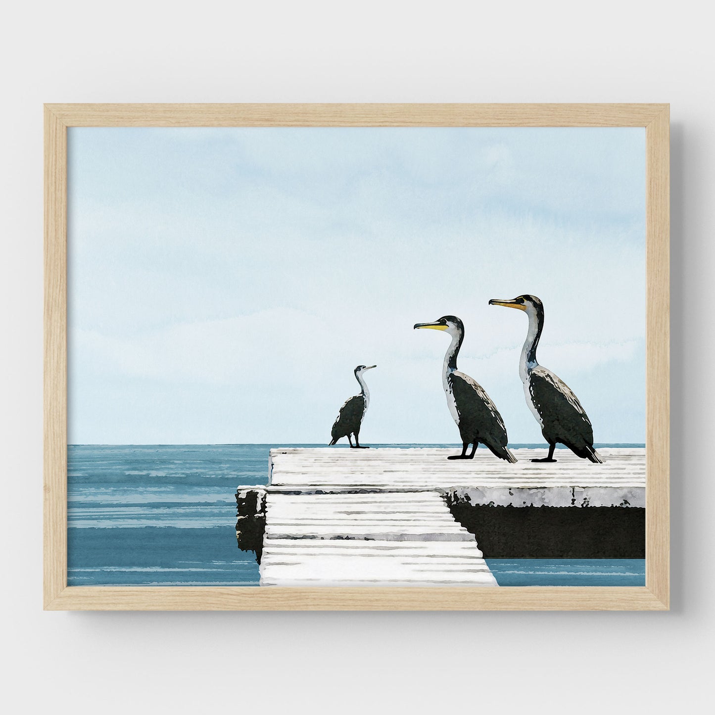 Cormorants on a Pier Print