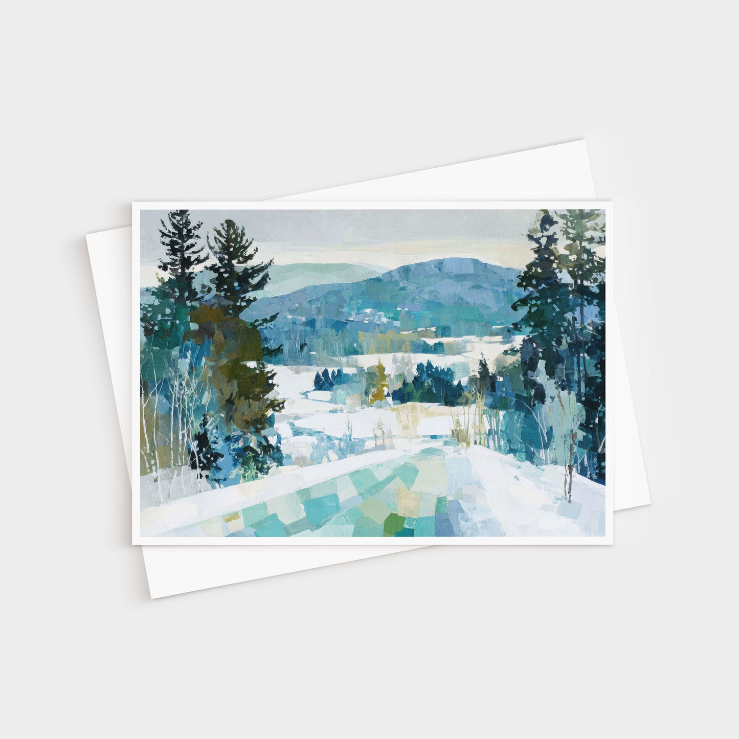 Abstracted Winter Mountain Note Cards