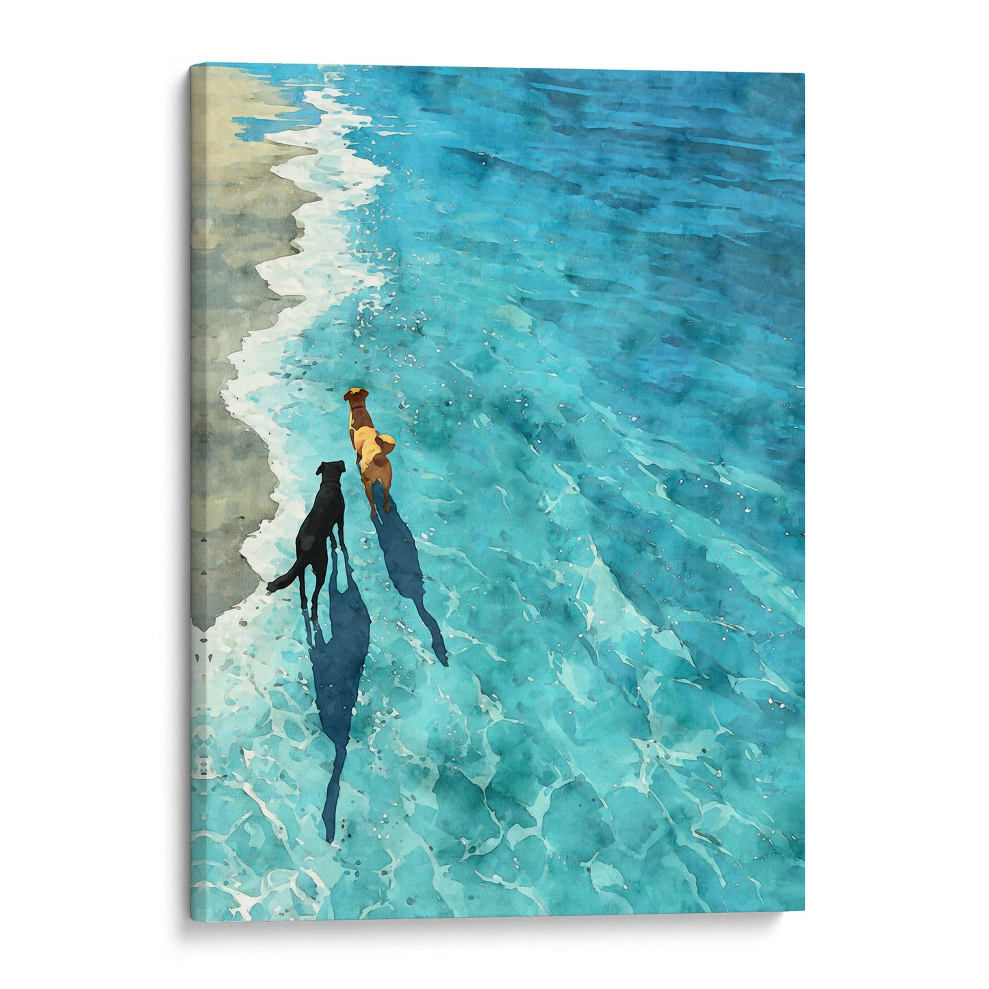 Two Dogs on the Beach Art Print