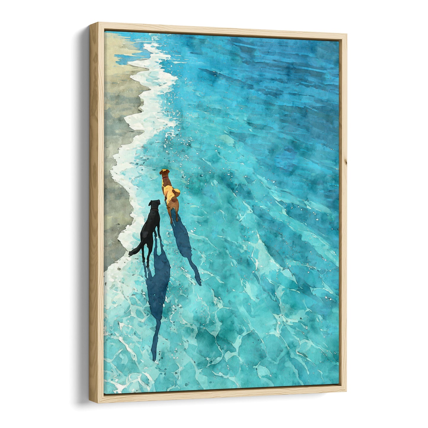Two Dogs on the Beach Art Print
