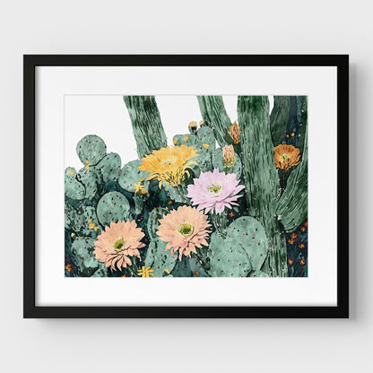 Cactus Bloom Watercolor Art Print