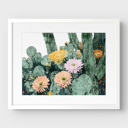 Cactus Bloom Watercolor Art Print