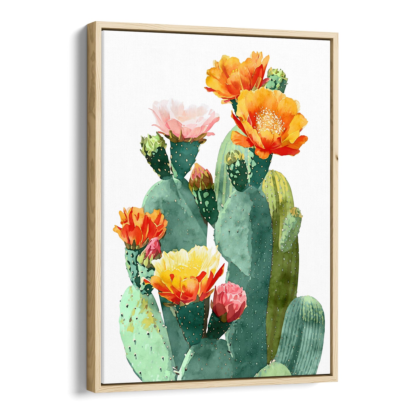 Southwest Flowering Cactus Watercolor Art Print