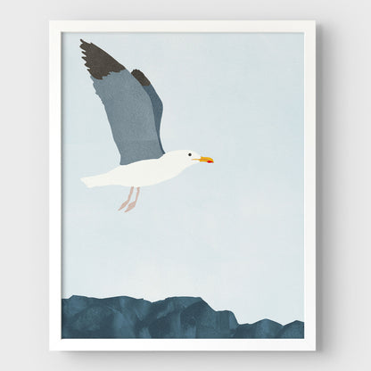 Seagull in Flight Print
