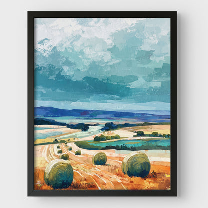 Stormy Farmland Art Print