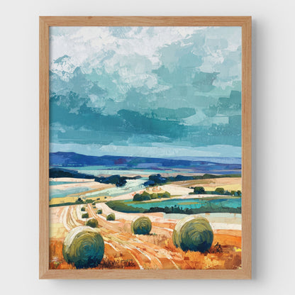 Stormy Farmland Art Print