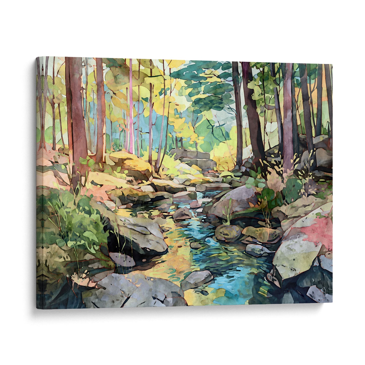 Forest Stream Watercolor Print