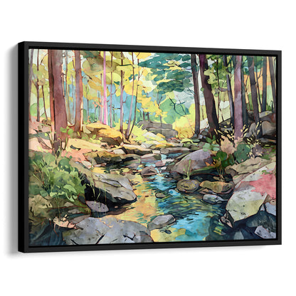 Forest Stream Watercolor Print