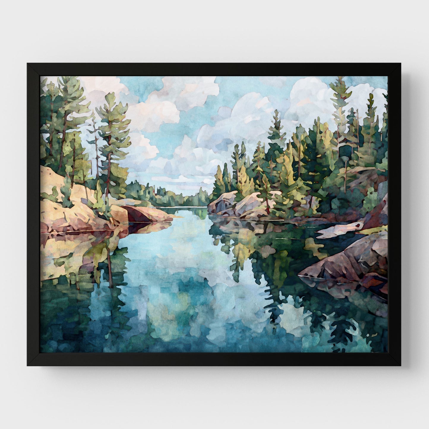 Northern Minnesota Lake Watercolor Print