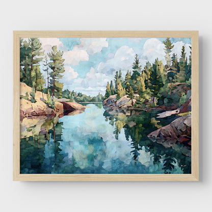 Northern Minnesota Lake Watercolor Print