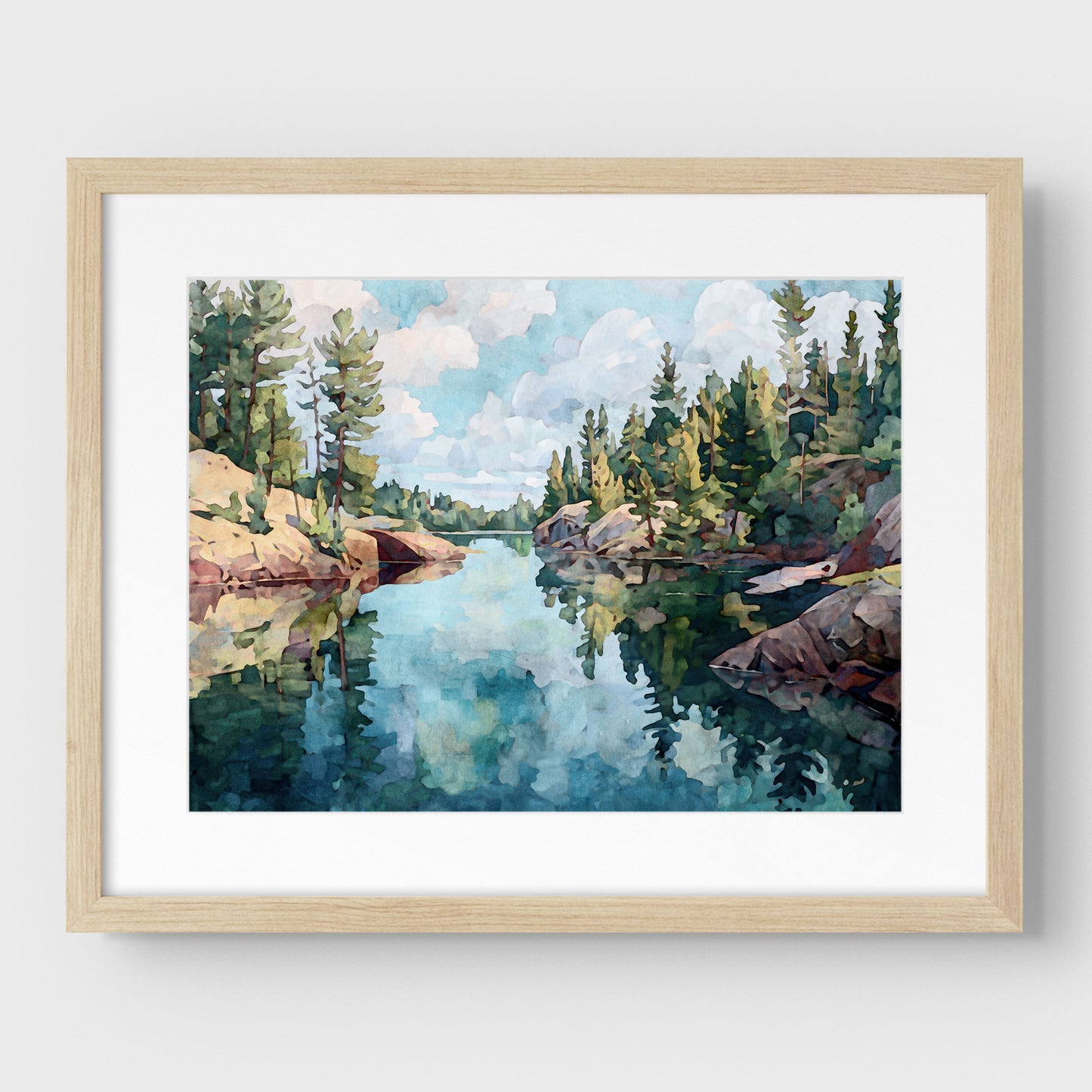 Northern Minnesota Lake Watercolor Print