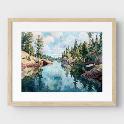 Northern Minnesota Lake Watercolor Print