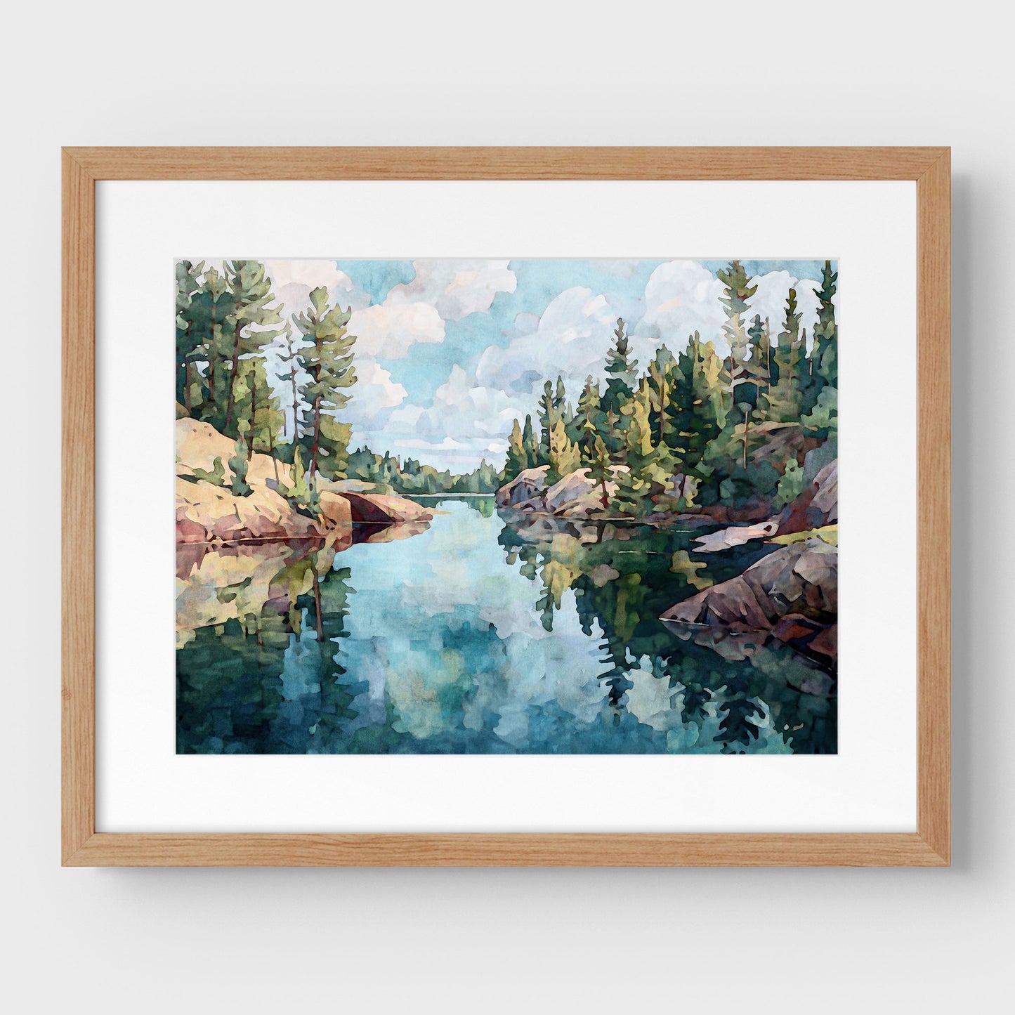 Northern Minnesota Lake Watercolor Print