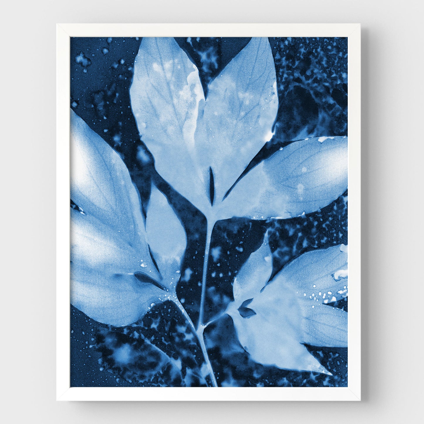 Peony Leaves Cyanotype Print