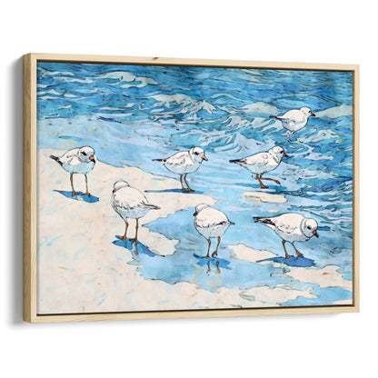 Piping Plovers Beach Watercolor Art Print