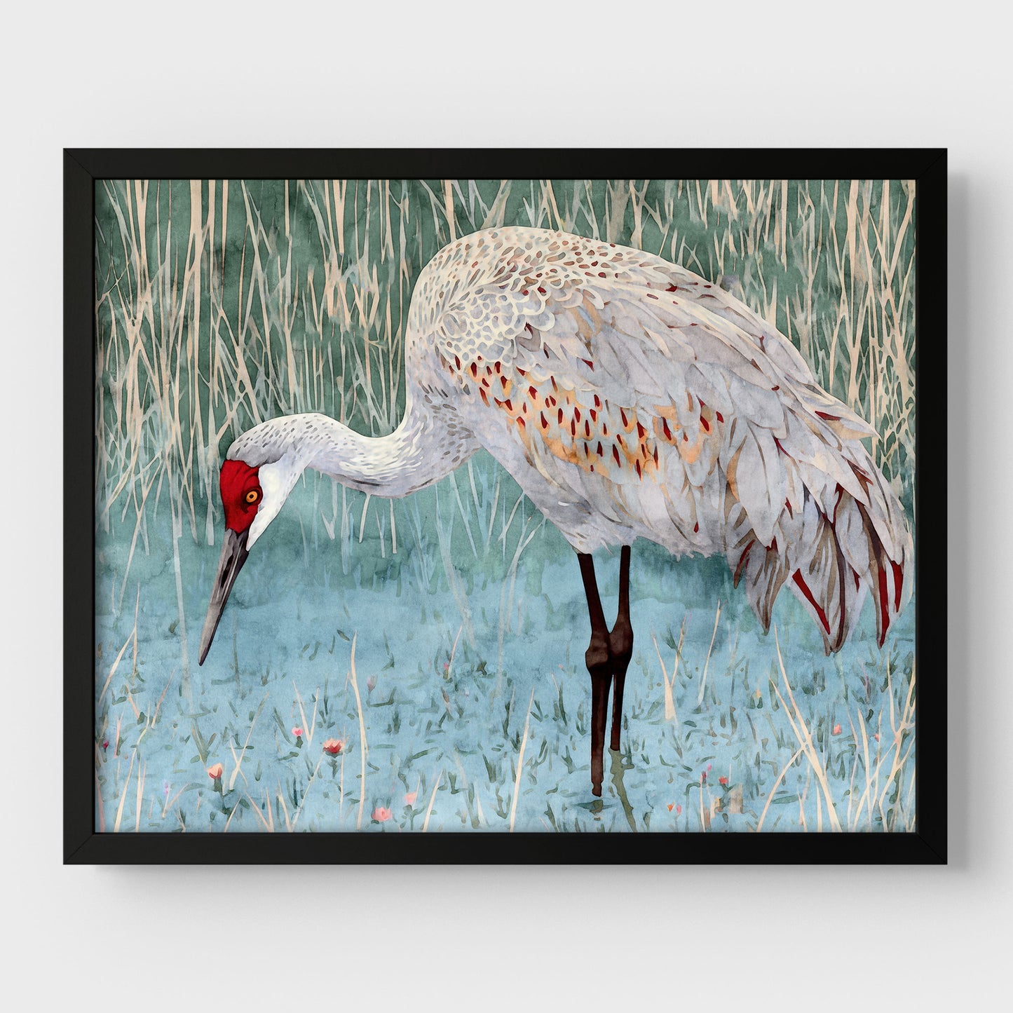 Sandhill Crane Watercolor Print