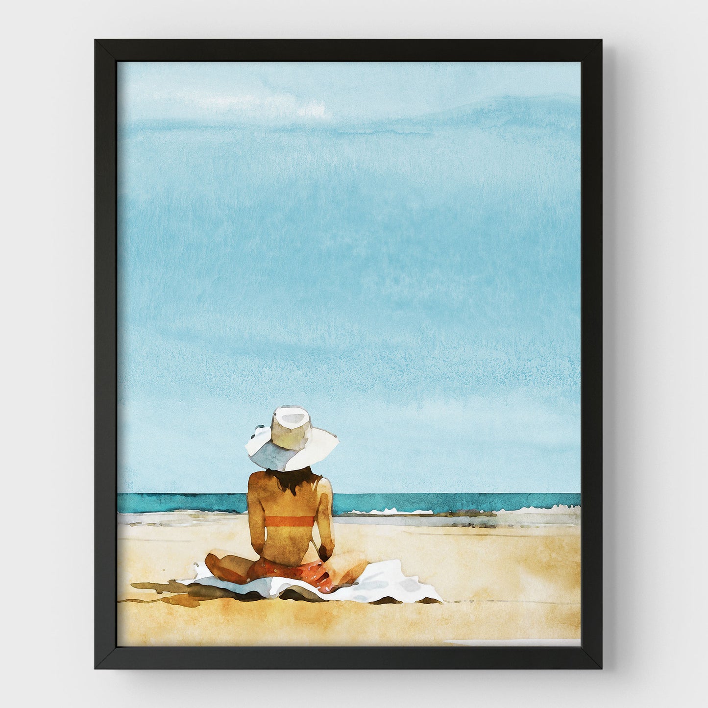 Woman on the Beach Print