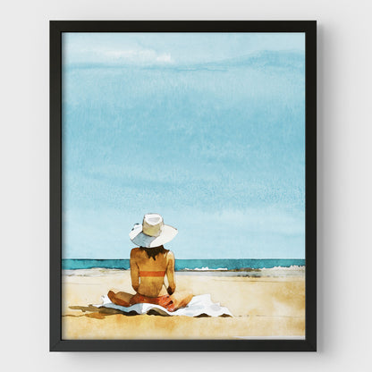 Woman on the Beach Print