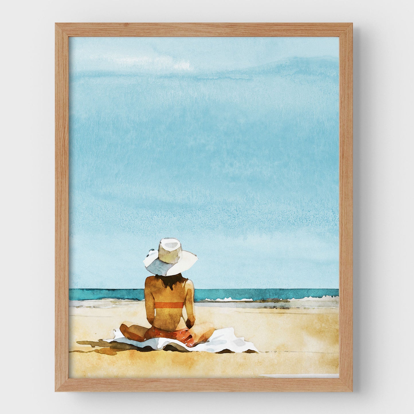 Woman on the Beach Print