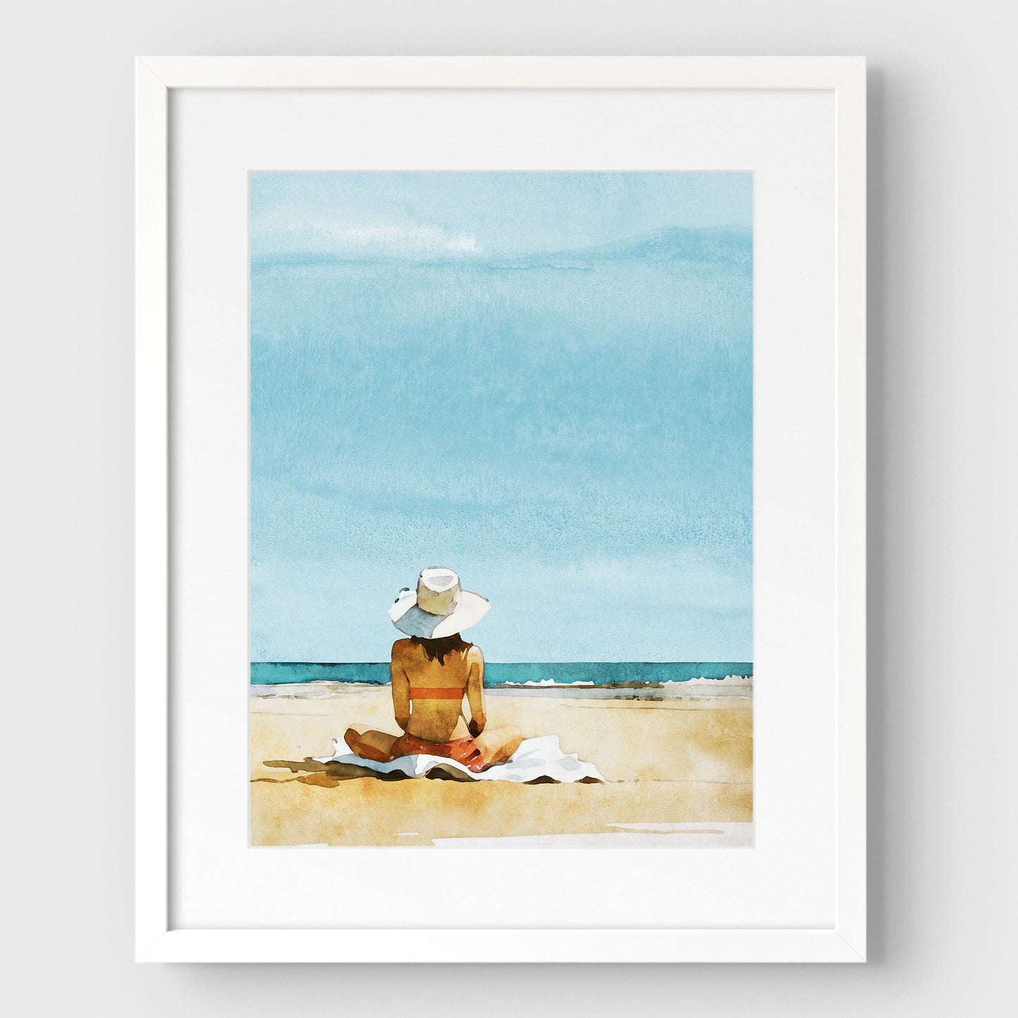 Woman on the Beach Print