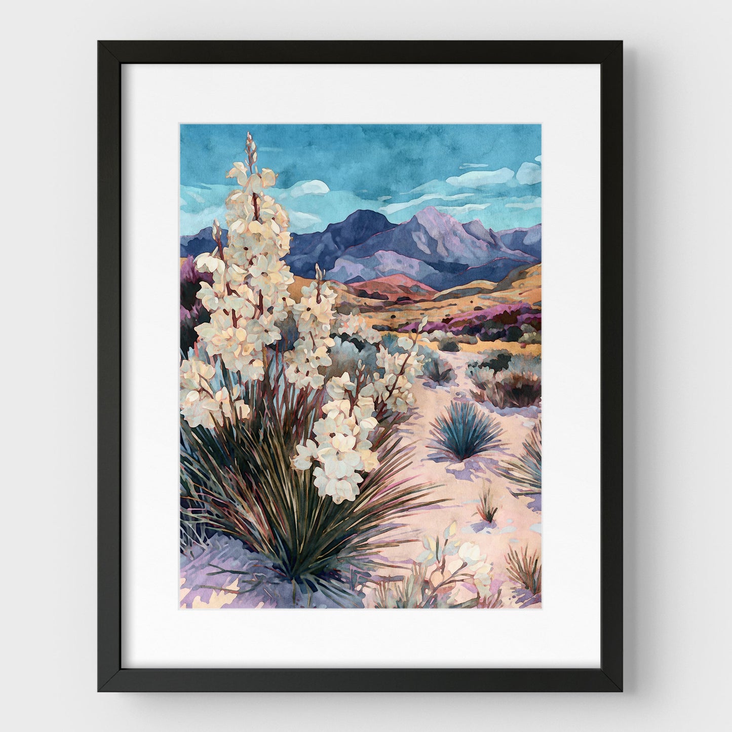 Southwest Yucca Landscape Watercolor Print