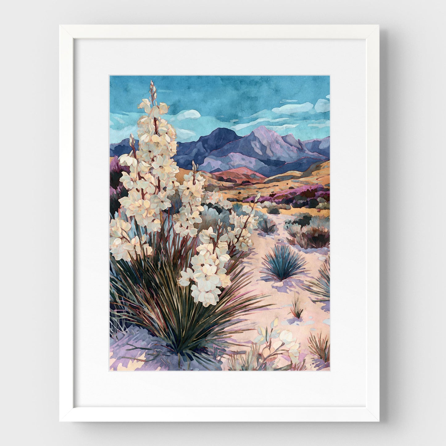 Southwest Yucca Landscape Watercolor Print