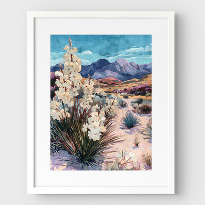Southwest Yucca Landscape Watercolor Print